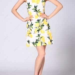 Lemon Print Sleeveless Dress